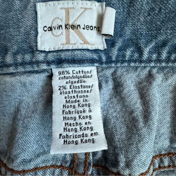 Calvin Klein Y2K Denim Shorts Blue High Waist Jorts SZ 10 - Picture 10 of 13